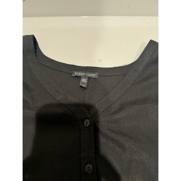 Eileen Fisher Tunic Dress‎ Black Size Large 100% Tencel - Picture 3 of 6